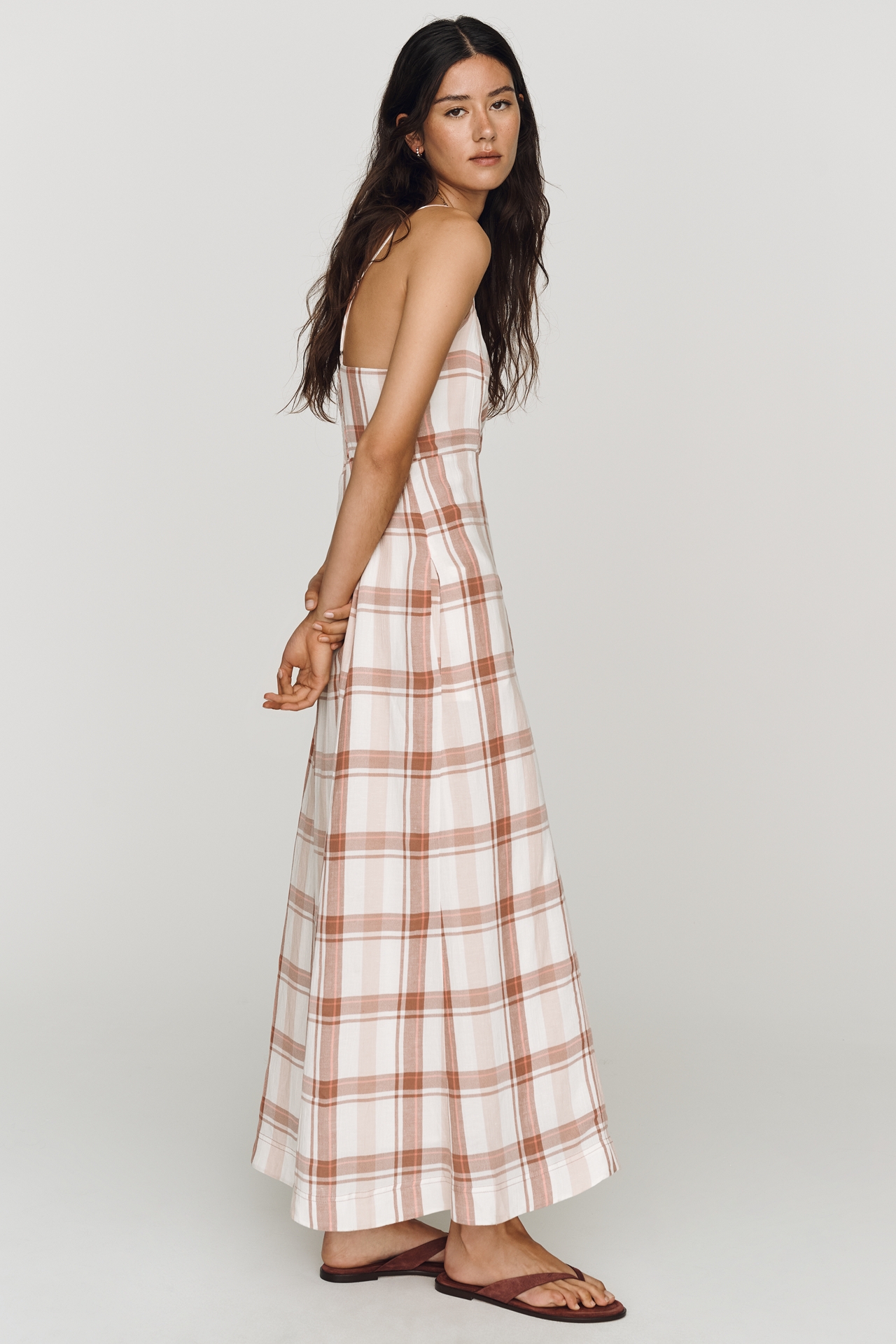 Pilcro Linen Blend Midi Dress