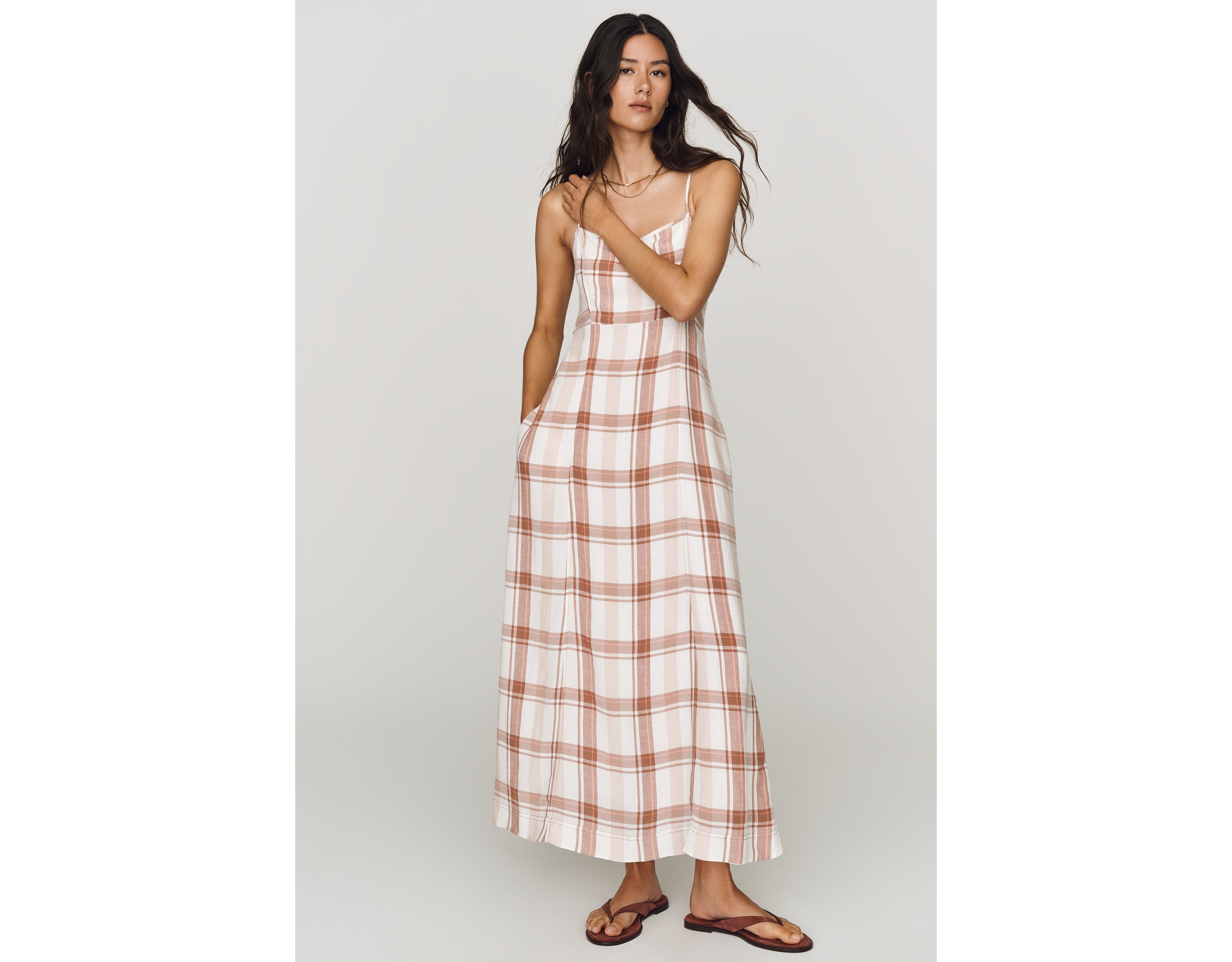 Pilcro Linen Blend Midi Dress