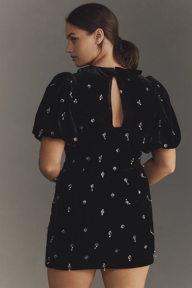 Maeve Short-Sleeve V-Neck Embellished Mini Dress #5