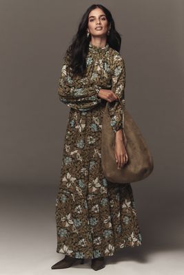The Somerset Maxi Dress: Long-Sleeve Mock-Neck Chiffon Edition