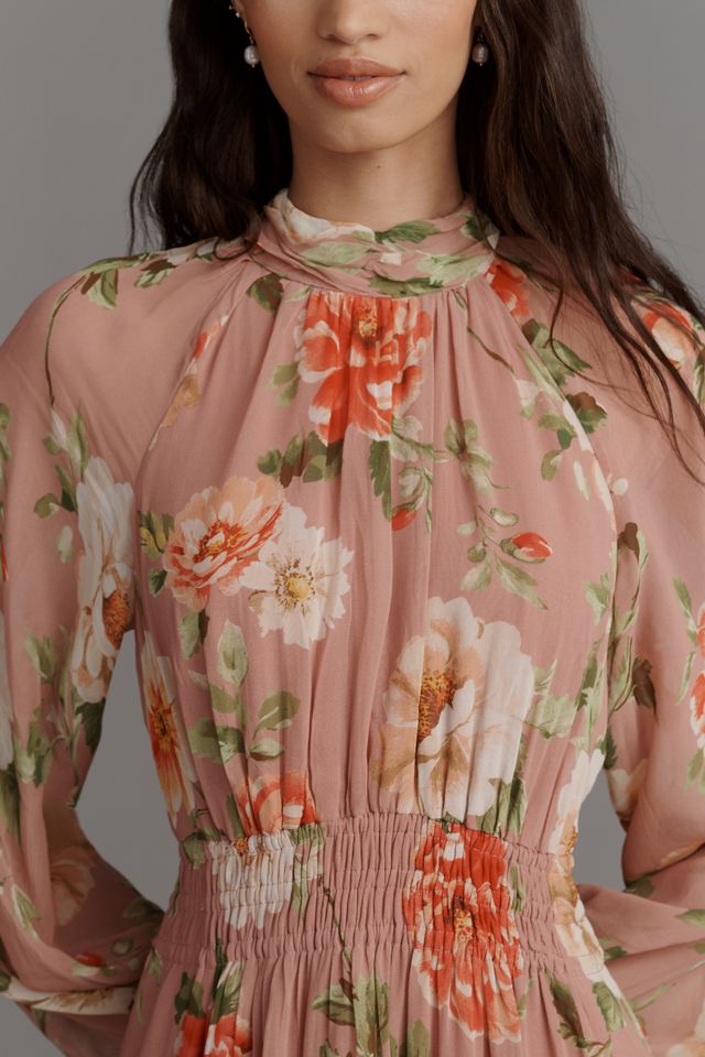 The Somerset Maxi Dress: Long-Sleeve Mock-Neck Chiffon Edition #1
