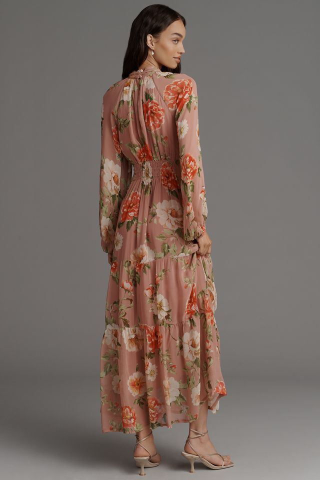 The Somerset Maxi Dress: Long-Sleeve Mock-Neck Chiffon Edition #2
