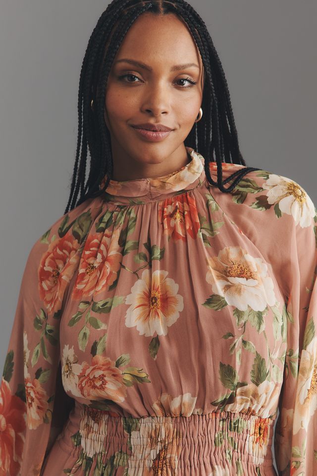 The Somerset Maxi Dress: Long-Sleeve Mock-Neck Chiffon Edition #4