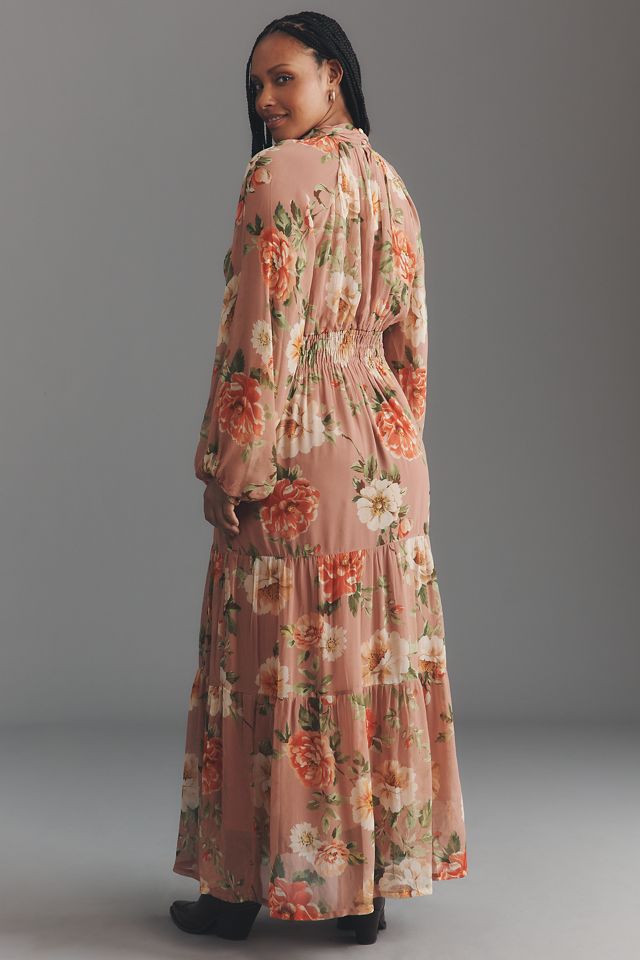 The Somerset Maxi Dress: Long-Sleeve Mock-Neck Chiffon Edition #5