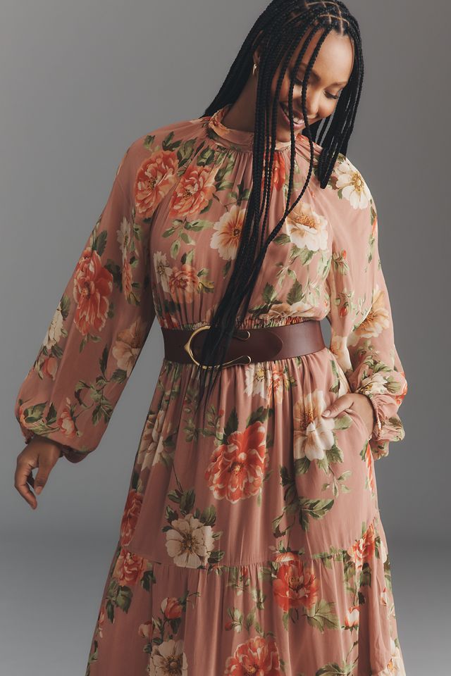 The Somerset Maxi Dress: Long-Sleeve Mock-Neck Chiffon Edition #6