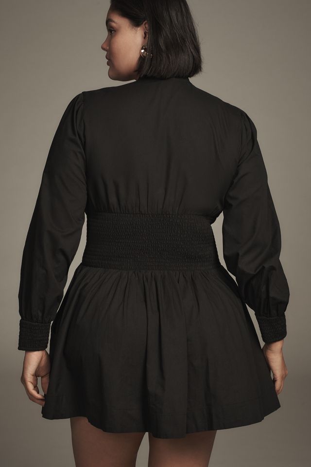 The Tommie Smocked Front-Zip Shirt Dress: Long-Sleeve Mini Edition #5