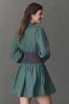 The Tommie Smocked Front-Zip Shirt Dress: Long-Sleeve Mini Edition