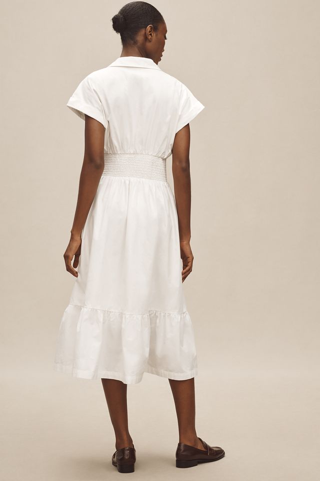 By Anthropologie Short-Sleeve Pleated Midi Shirt Dress #1