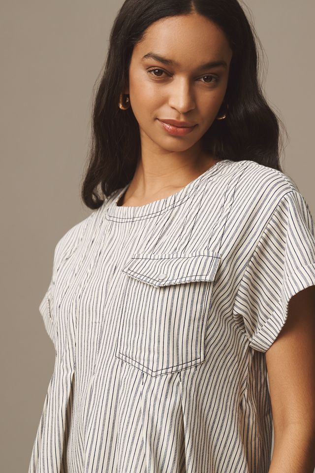Pilcro Short-Sleeve Denim Mini Swing Dress #6