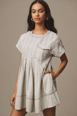 Pilcro Short-Sleeve Denim Mini Swing Dress 