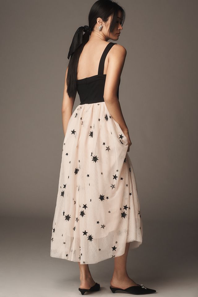 Maeve Square-Neck A-Line Twofer Maxi Dress #2