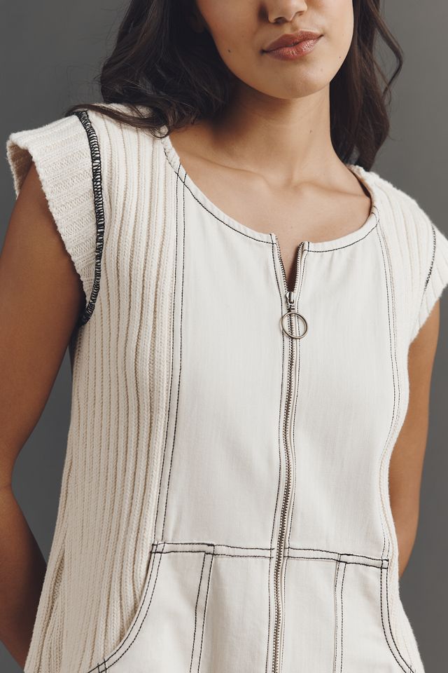 Pilcro Cap-Sleeve Denim Swing Mini Dress #1