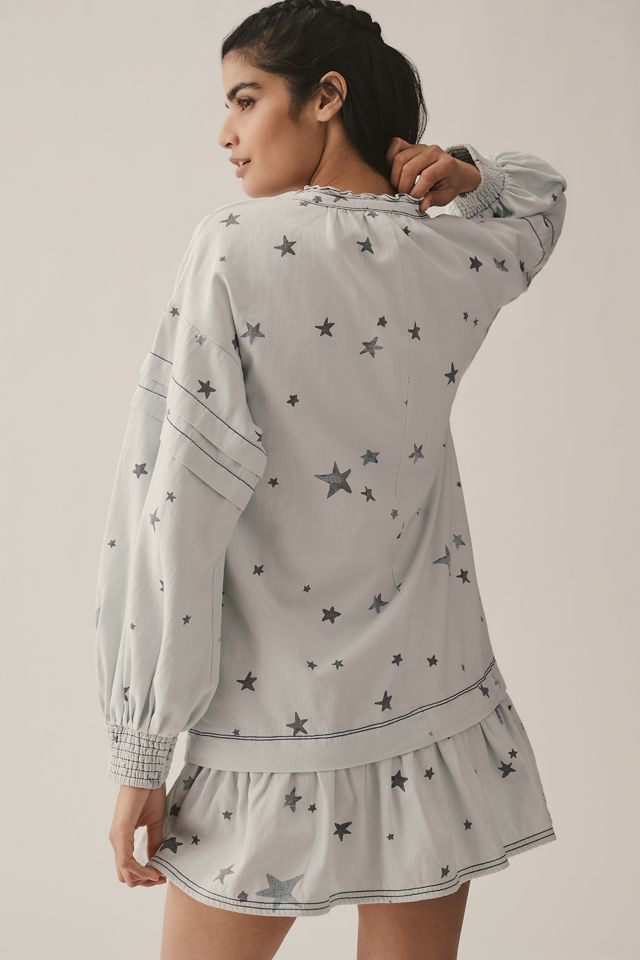 Pilcro Long-Sleeve V-Neck Button-Front Mini Shirt Dress #1