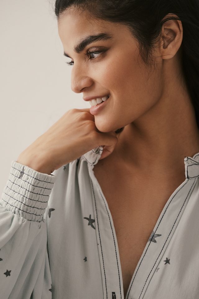 Pilcro Long-Sleeve V-Neck Button-Front Mini Shirt Dress #3