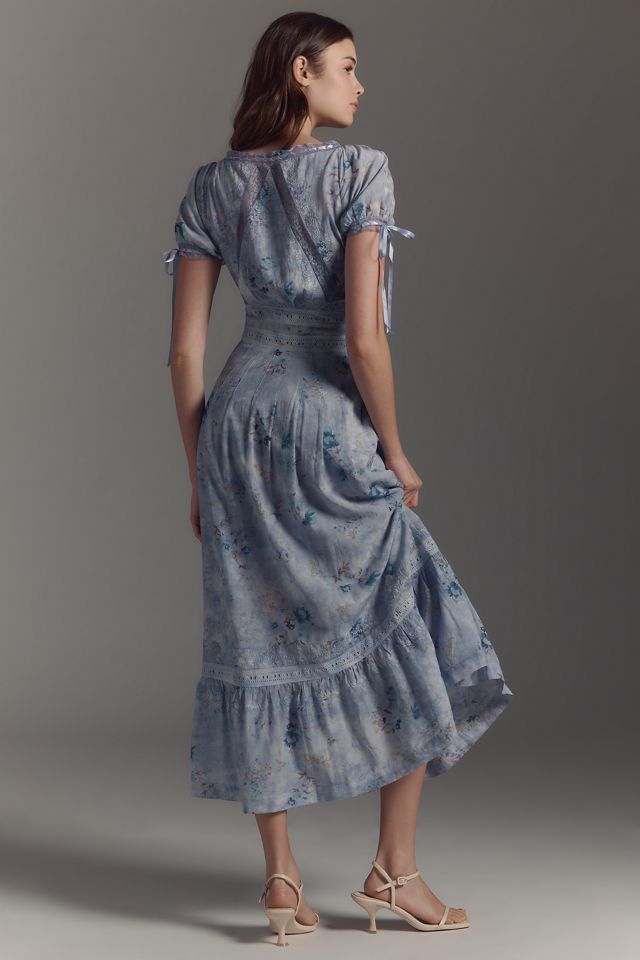 By Anthropologie Short-Sleeve Button-Front Midi Dress #1