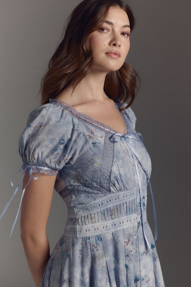 By Anthropologie Short-Sleeve Button-Front Midi Dress #2