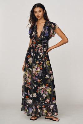 Maeve Short-Sleeve V-Neck Midi Dress