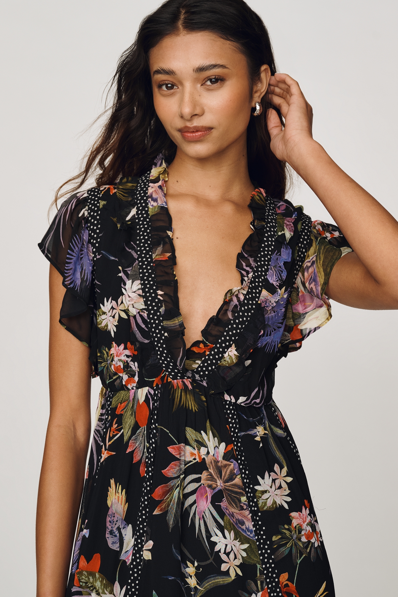 Maeve Short-Sleeve V-Neck Midi Dress