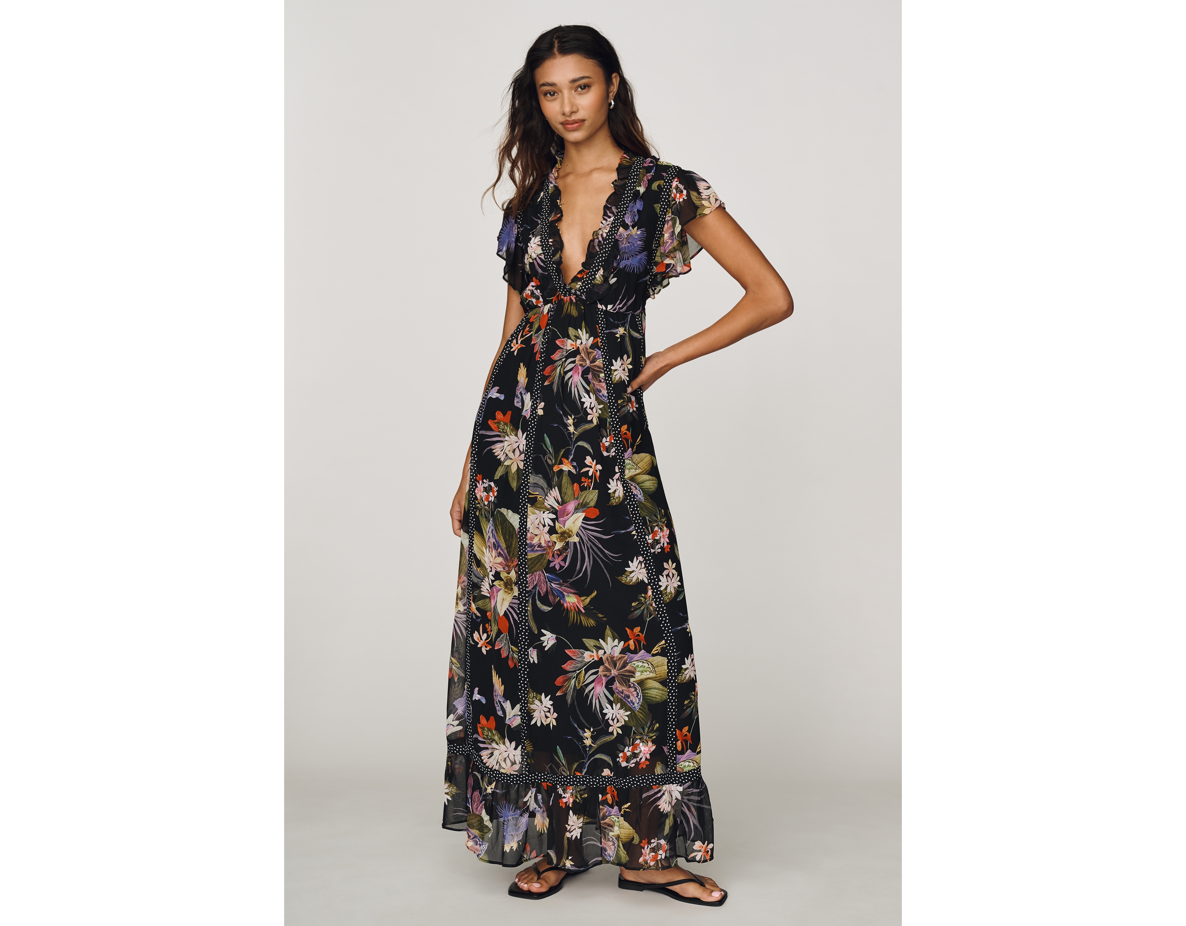 Maeve Short Sleeve V-Neck Maxi Dress