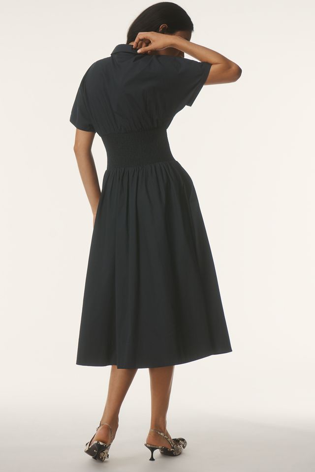The Tommie Short-Sleeve Smocked Front-Zip Shirt Dress #2
