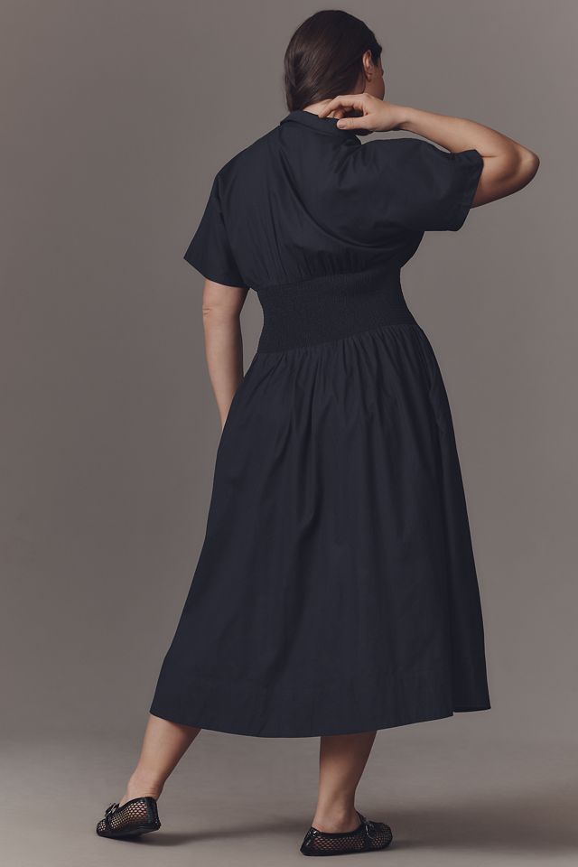 The Tommie Short-Sleeve Smocked Front-Zip Shirt Dress #6