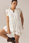 By Anthropologie Sleeveless Ruffle Mini Shirt Dress