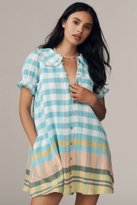 By Anthropologie Drop-Waist Ruched Midi Dress