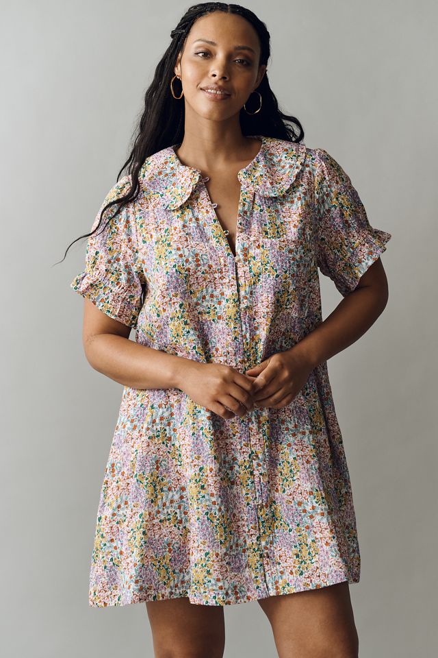 The Pilcro Keira Collared Button-Front Mini Dress #5