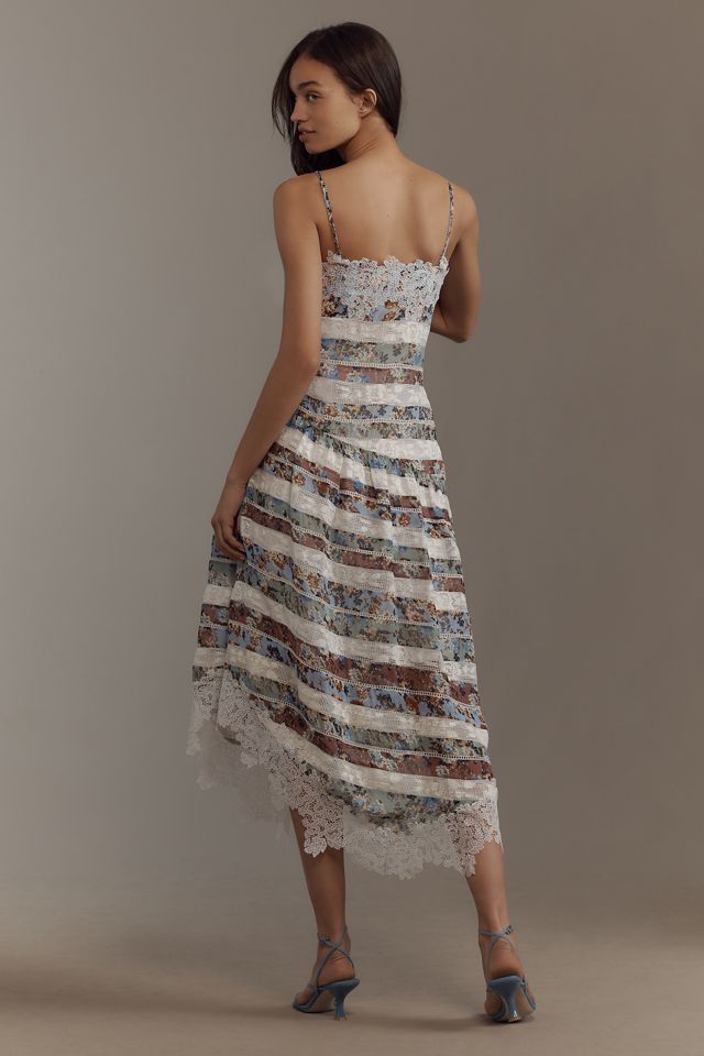 Maeve Square-Neck Mixed Lace Midi Dress #2