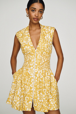 Maeve Tommie Mini Shirt Dress In Yellow