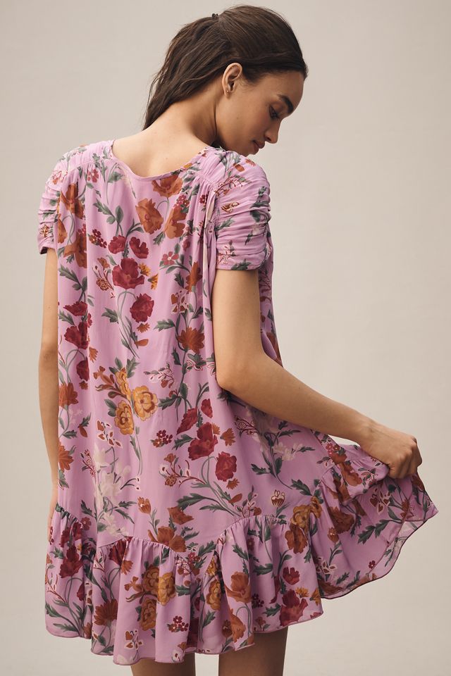 By Anthropologie Short-Sleeve Flounce Mini Dress #1