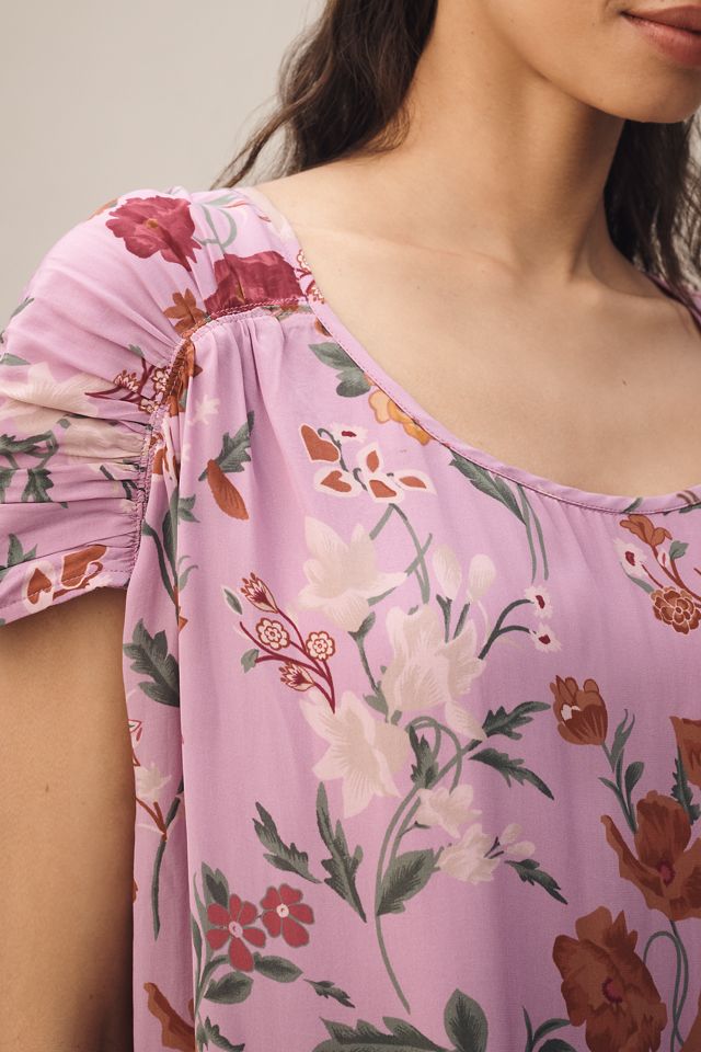 By Anthropologie Short-Sleeve Flounce Mini Dress #2