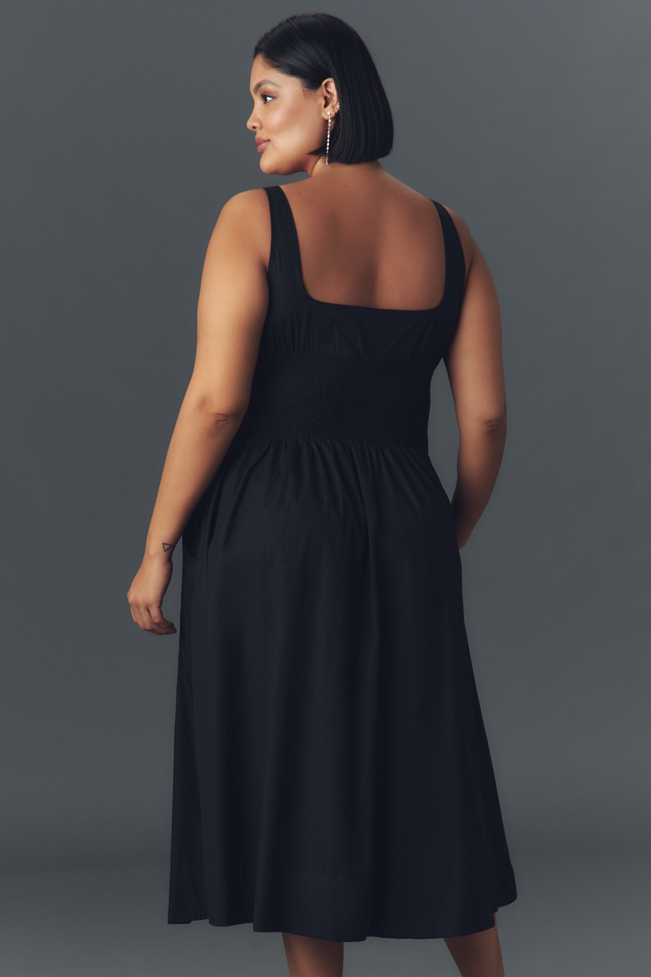 The Tommie Smocked Front-Zip Shirt Dress: Sleeveless Scoop-Neck Edition