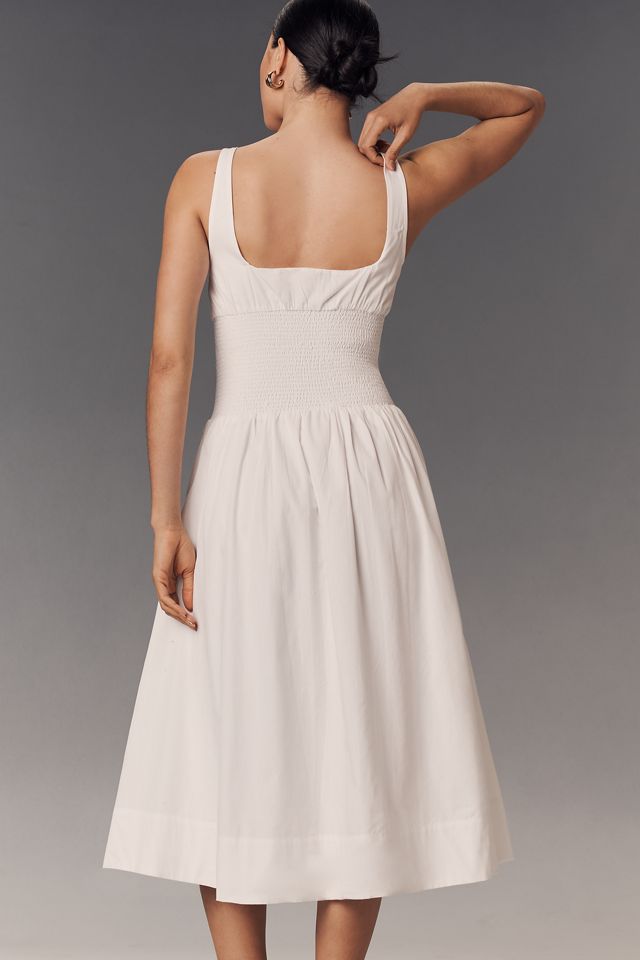 The Tommie Sleeveless Scoop-Neck Smocked Front-Zip Shirt Dress #2