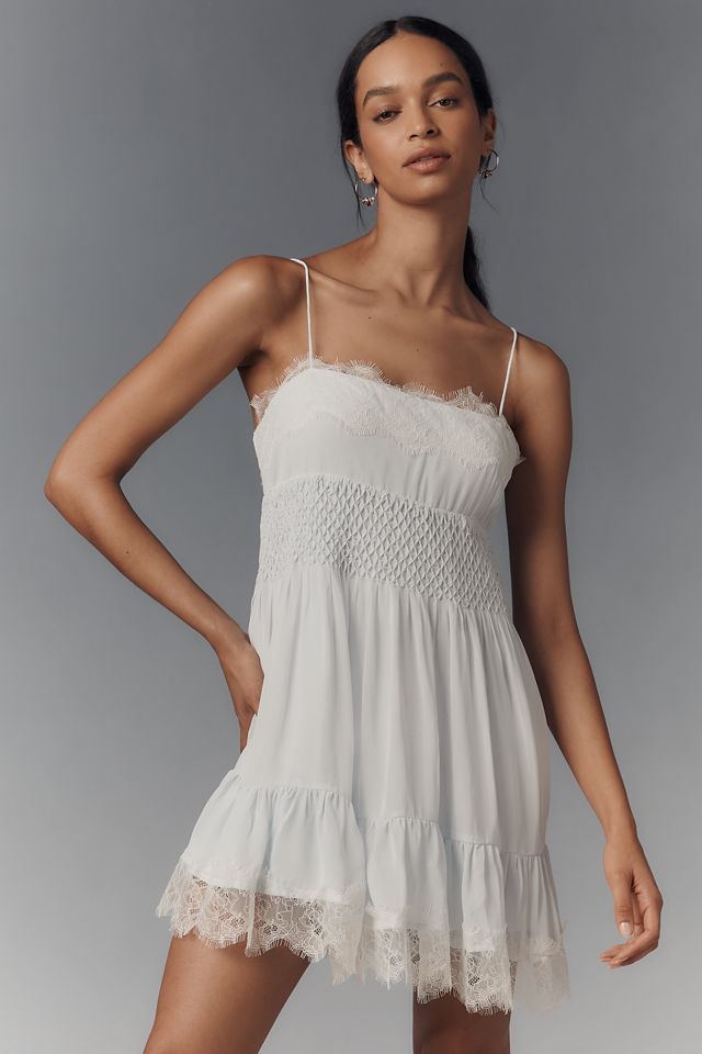 By Anthropologie Sleeveless Lace Mini Dress