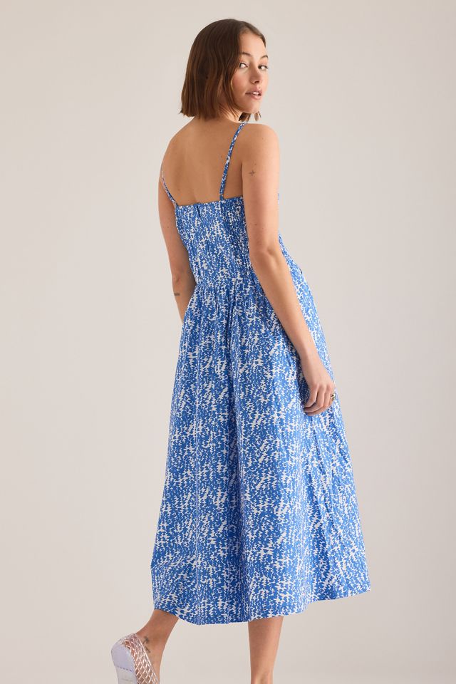 100% Cotton Sleeveless Square Neck Midi Dress #9