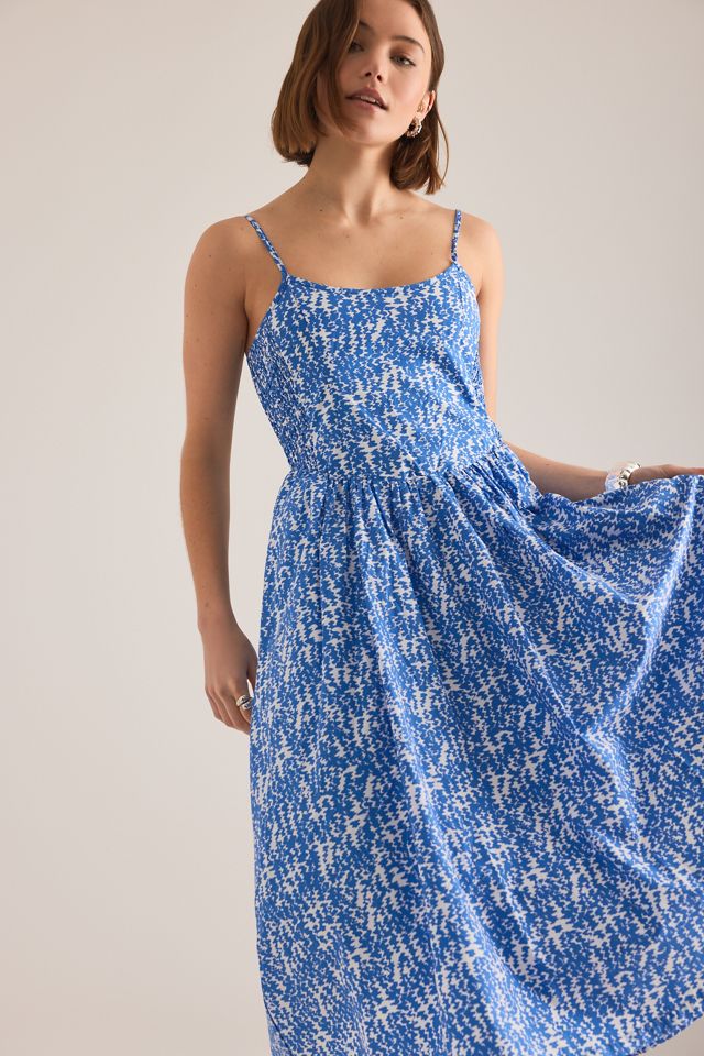 100% Cotton Sleeveless Square Neck Midi Dress #4