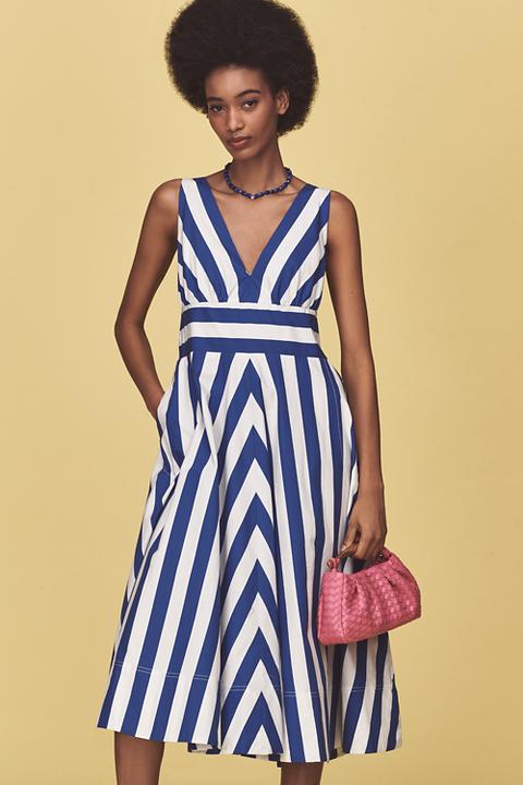 By Anthropologie V-Neck Sleeveless Fit & Flare Midi Dress