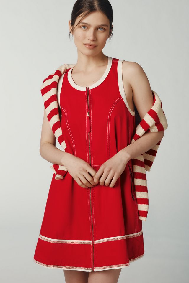 PIlcro Sleeveless Zip-Front Denim Mini Dress #1