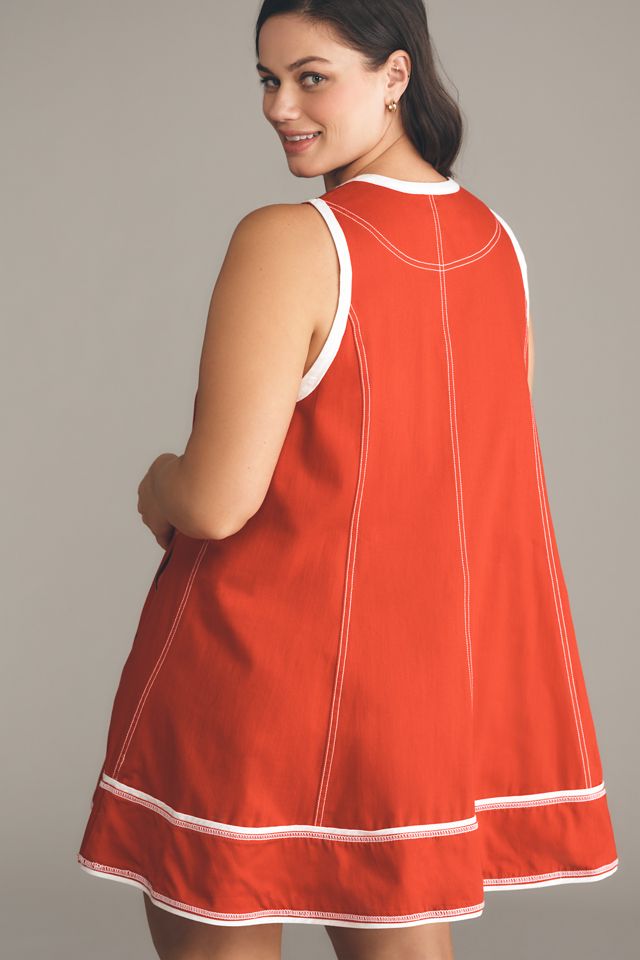 PIlcro Sleeveless Zip-Front Denim Mini Dress #8