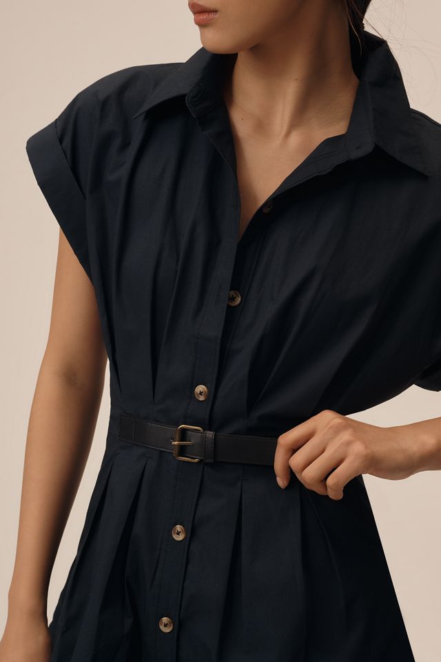 By Anthropologie Short-Sleeve Belted Shirt Dress