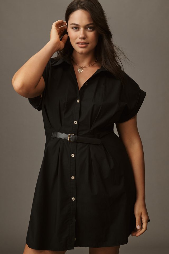 By Anthropologie Short-Sleeve Belted Shirt Dress #6