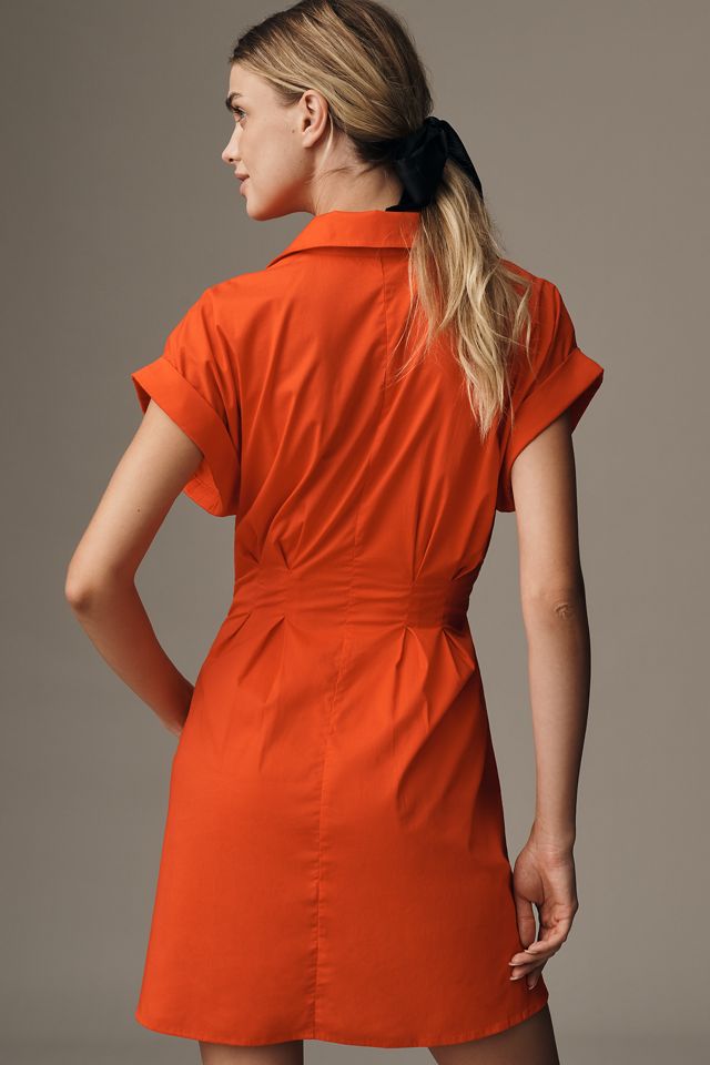 By Anthropologie Short-Sleeve Belted Shirt Dress #1
