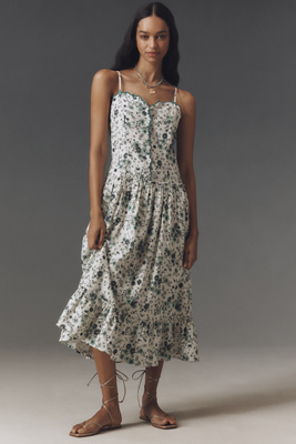 anthropologie green drop waist dress By Sleeveless Drop-Waist Midi Anthropologie maeve green