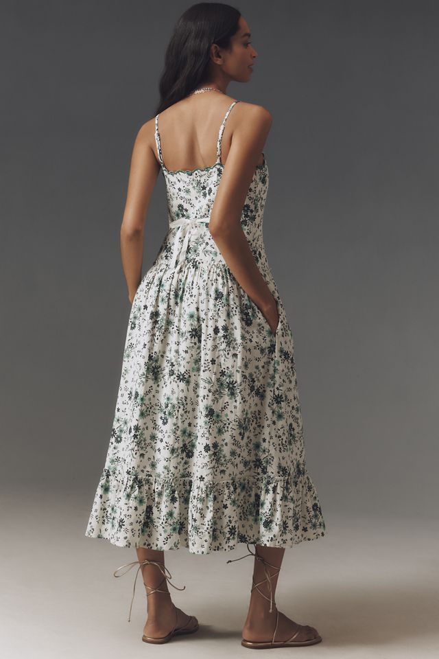 By Anthropologie Sleeveless Drop-Waist Midi Dress #1