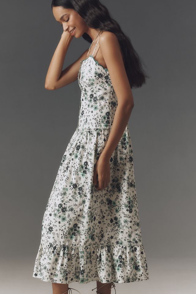 By Anthropologie Sleeveless Drop-Waist Midi Dress #2