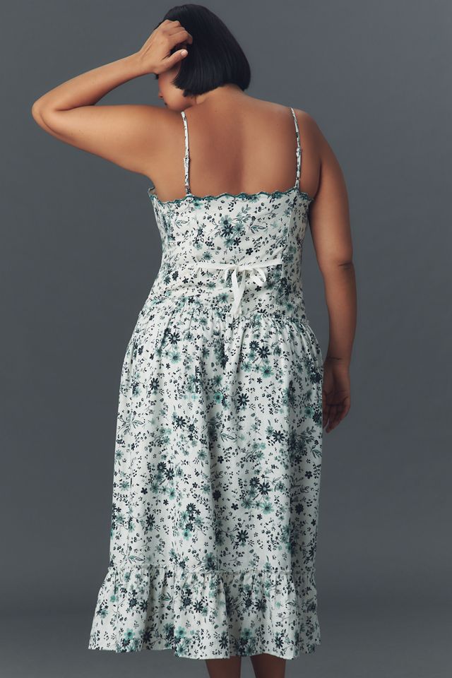 By Anthropologie Sleeveless Drop-Waist Midi Dress #5
