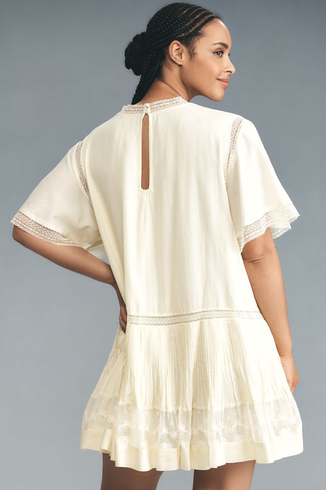 Maeve Short Sleeve V-Neck Pintuck Swing Tunic Dress #7
