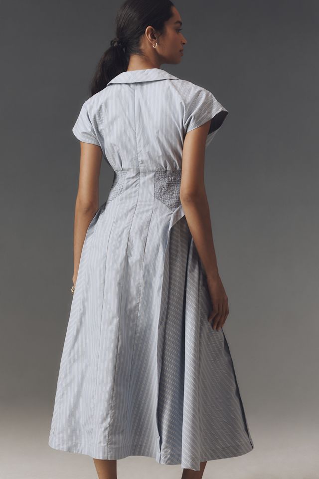 By Anthropologie Short-Sleeve V-Neck Pleated Midi Dress #2