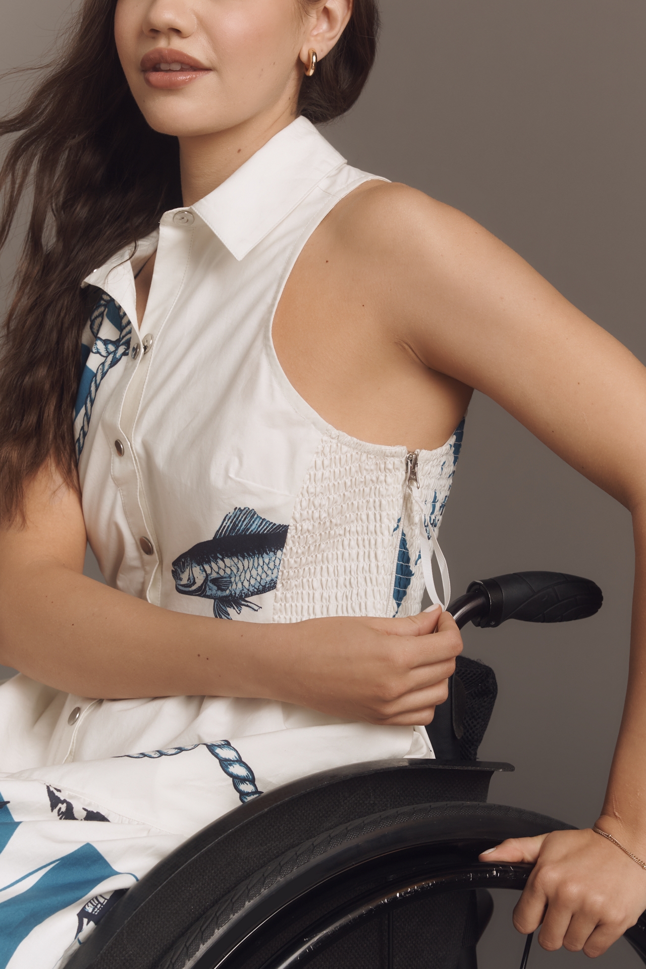 Maeve Sleeveless Midi Shirt Dress
